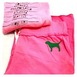 PINK Bundle Baseball Tour Tee & Capri Sweats